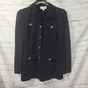 St. John Sweater Blazer with Gold Accents